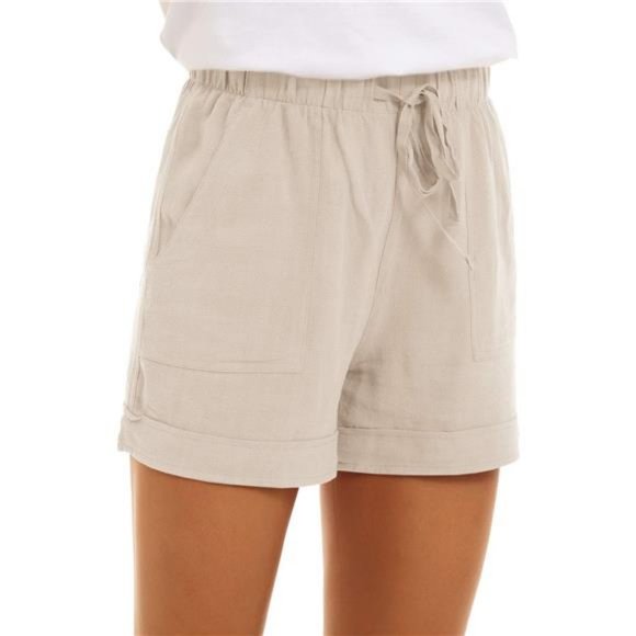 Women Shorts Drawstring Comfy Elastic Waist Pull On Short with Pockets(S-2XL) - Picture 2 of 6
